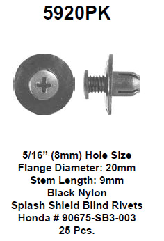 Push type retainer - 5920PK