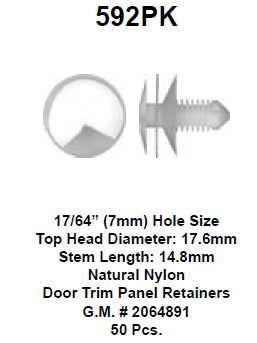 Door trim panel retainer - 592PK