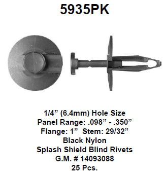 Push type retainer - 5935PK