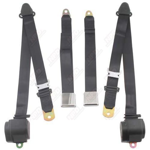 Seat belt 3 point conversion set, black - 61172-3A