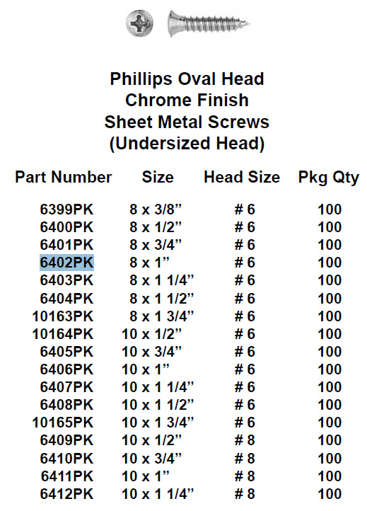 Screw 8X1in - 6402PK
