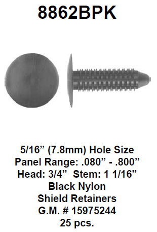 Shield retainer - 8862BPK