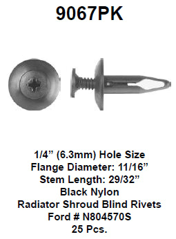 Push type retainer - 9067PK