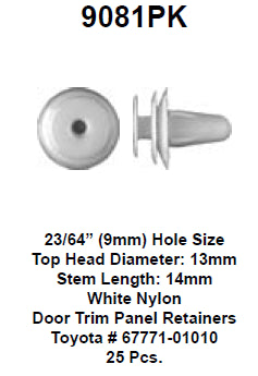 Door trim panel retainer - 9081PK