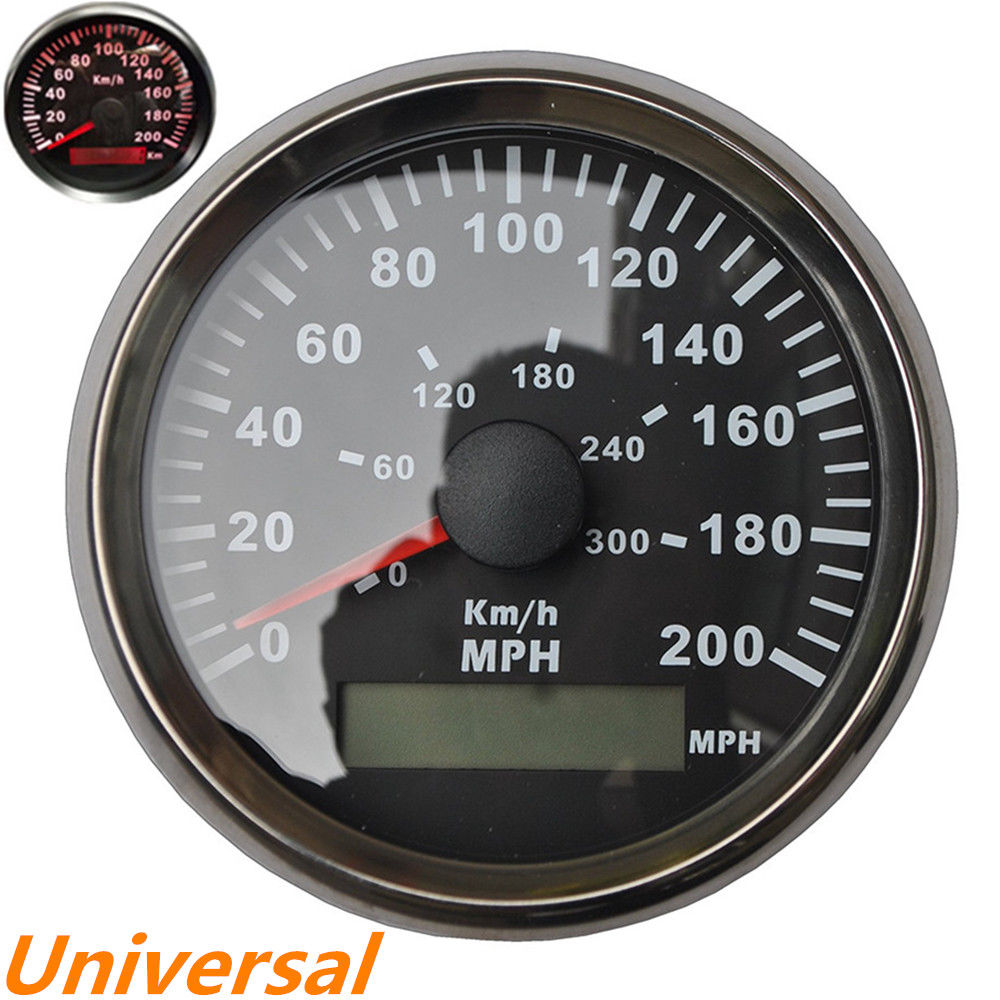Speedometer analog/digital GPS 85mm Black Bezel - 910-10026