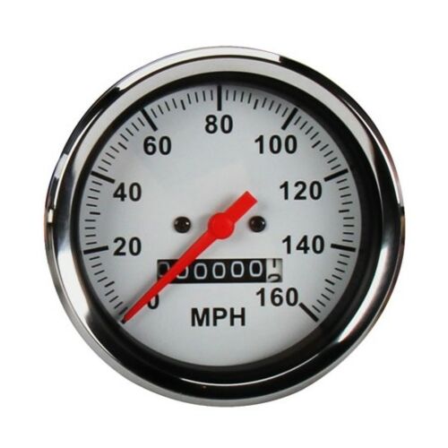 Speedometer Gauge, 3-3/8", 160 MPH White Mechanica - 91065050