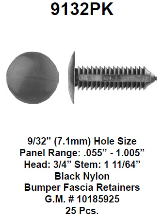 Bumper fascia retainer - 9132PK