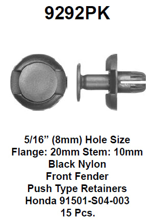 Push type retainer - 9292PK