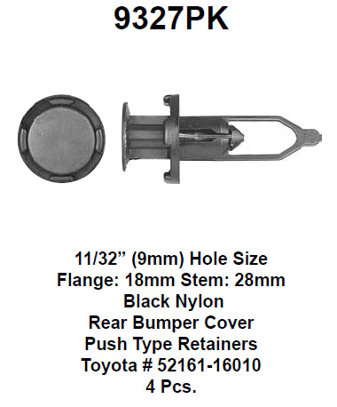 Push type retainer - 9327PK