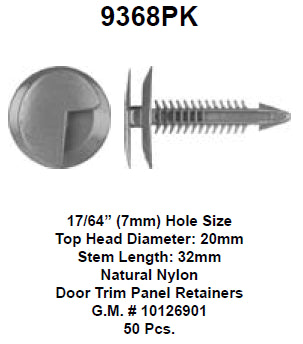 Door trim panel retainer - 9368PK