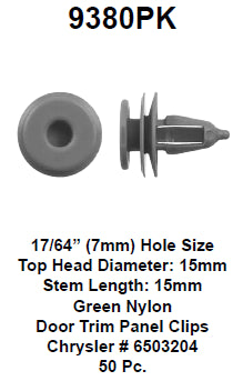 Door trim panel clips - 9380PK