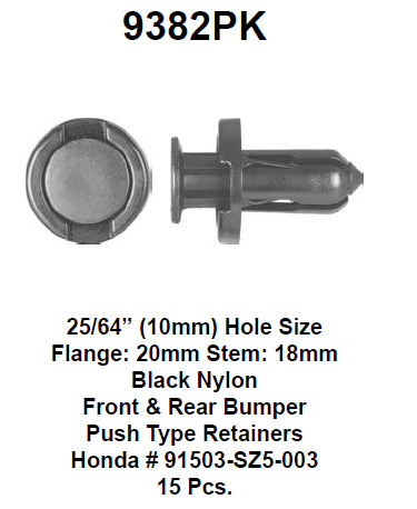 Push type retainer - 9382PK