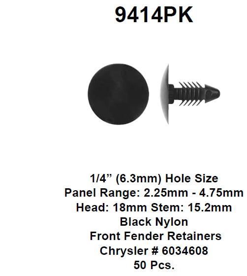 Front fender retainer - 9414PK