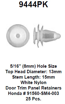 Door trim panel retainer - 9444PK