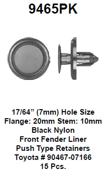 Push type retainer - 9465PK