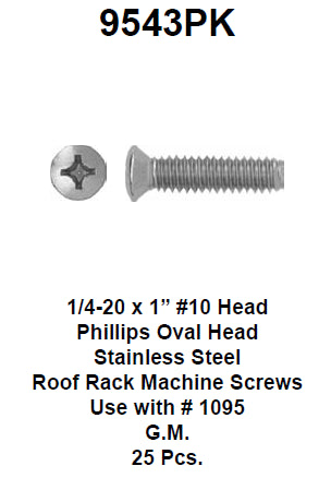Roof rack machine screw 1/4-20-1.00 - 9543PK