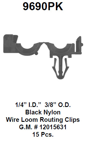 Wire lom routing clips 1/4,id 3/8,od - 9690PK
