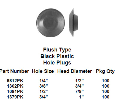 Hole plug 1/4in hole / 1/2in head - 9812PK