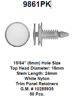 Trim panel retainer - 9861PK