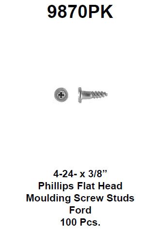 4-24 x 3/8 410 st steel clips pinn screw - 9870PK