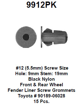 Fender liner screw grommet - 9912PK