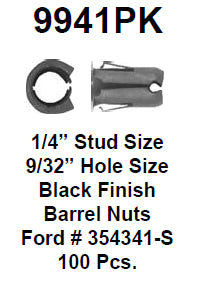 Barrel nut 1/4 stud. 9/32 hole (box:8186) - 9941PK