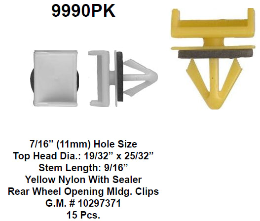 Retainer yellow nylon with sealer - 9990PK