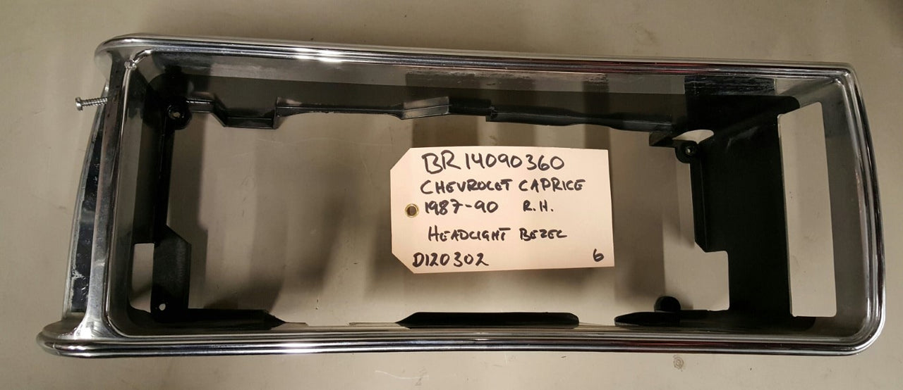 1987-90 Chevrolet Caprice Headlight Bezel RH - BR14090360
