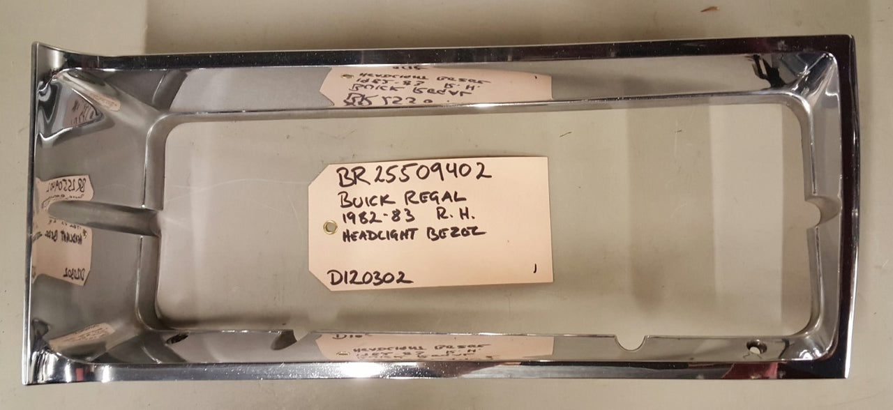 1982-83 Buick Regal Headlight Bezel RH - BR25509402