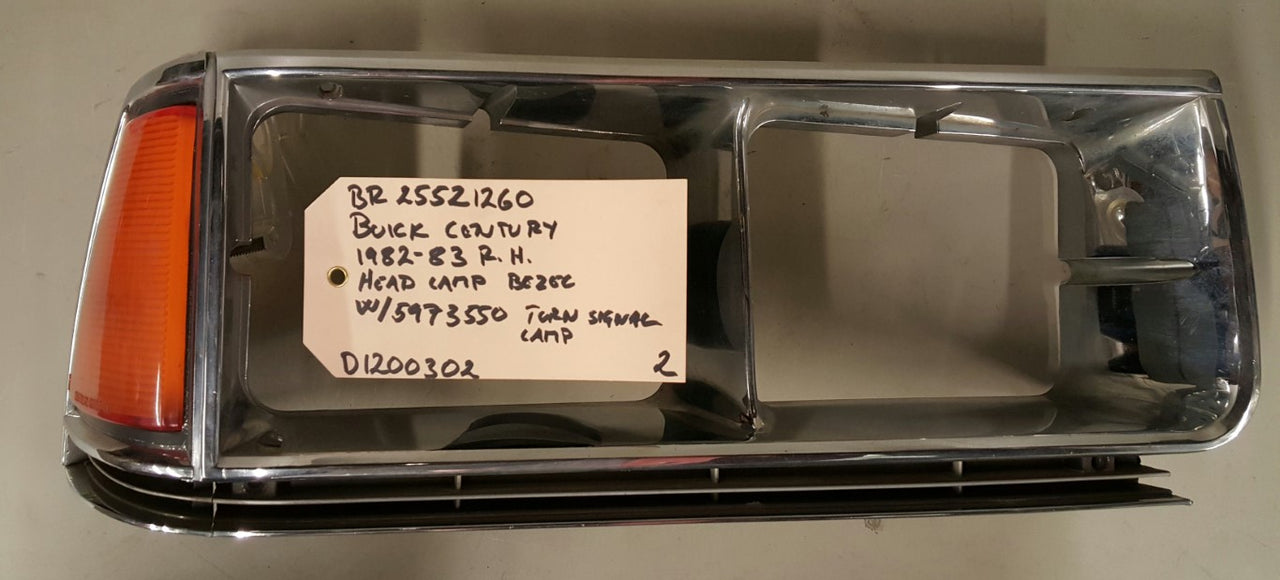 1982-83 Buick Century Headlight Bezel RH - BR25521260