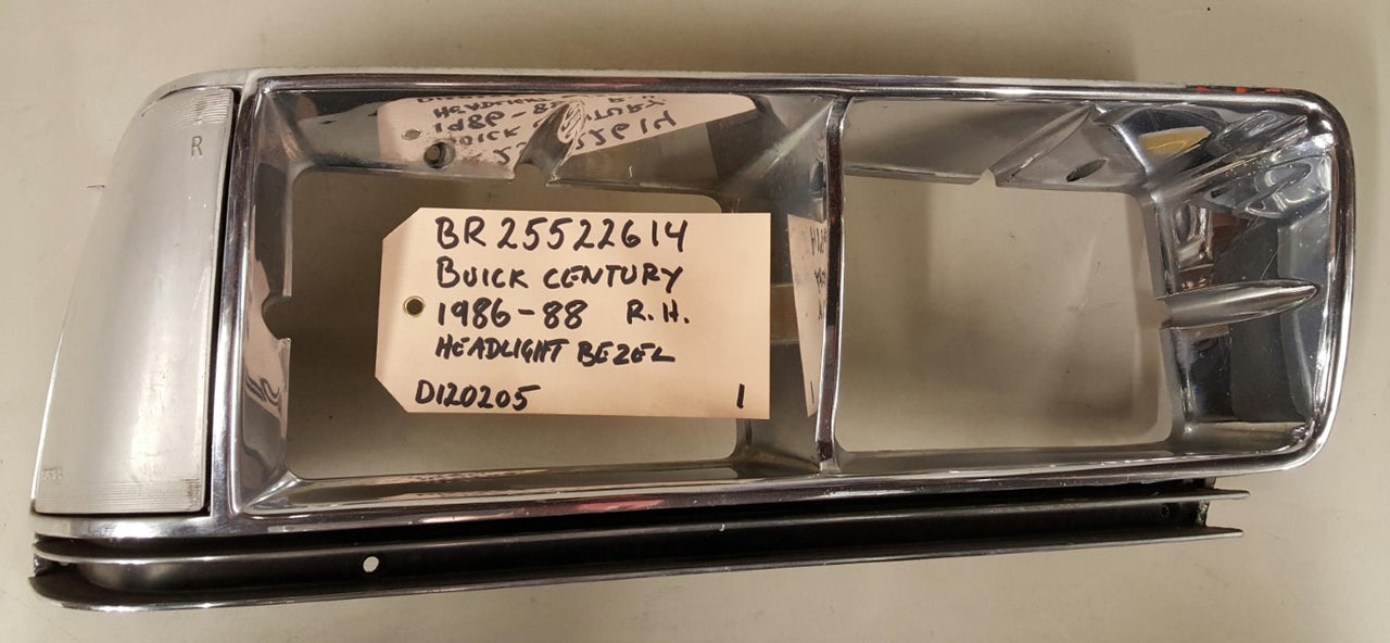 1986-88 Buick Century Headlight Bezel RH - BR25522614