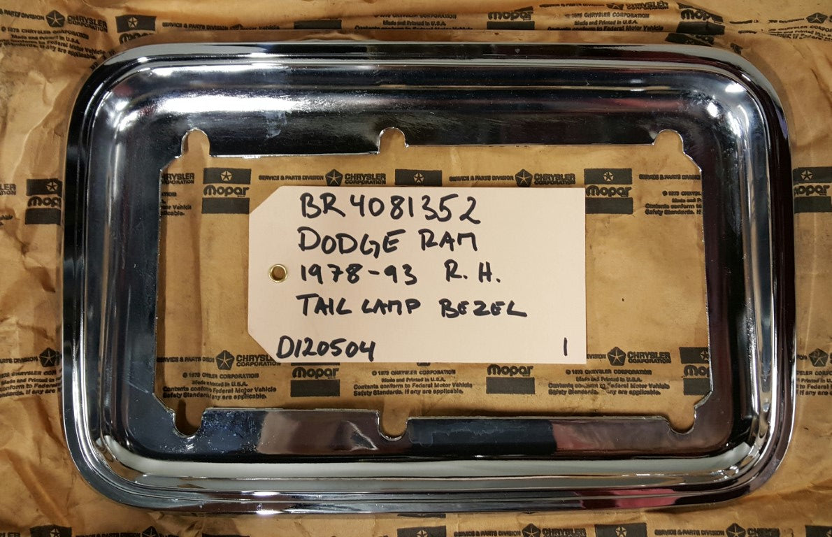 1979-93 Dodge Ram Tail Lamp Bezel RH - BR4081352