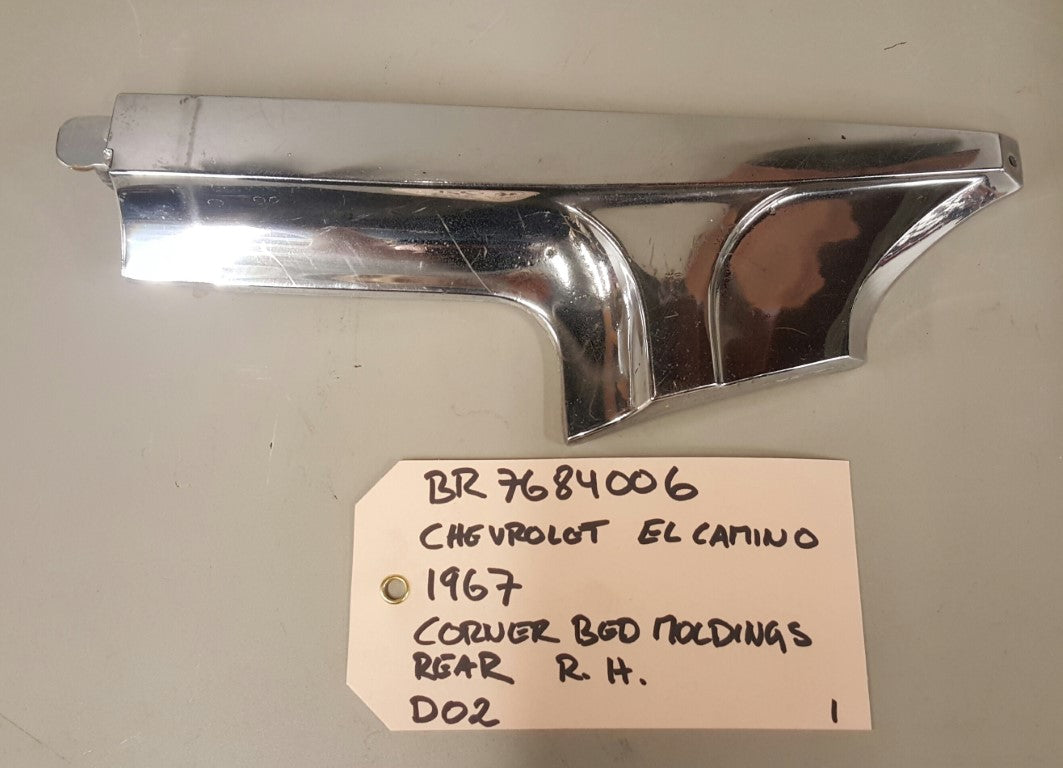 1967 Chevrolet El Camino Corner bedmoldings rr RH - BR7684006