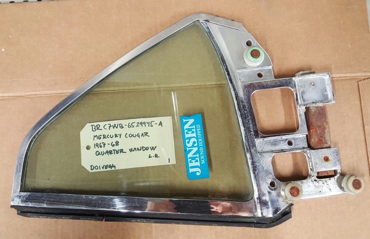1967-68 Mercury Cougar Quarter window LH - BRC7WB-65299465-A