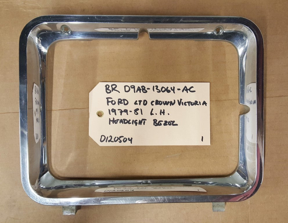 1979-81 Ford LTD Crown Victoria Headlight Bezel LH - BRD9AB-13064-AC