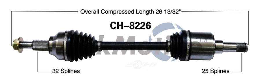 CV Drive axle Voyager 08-10 3,3L - CH-8226