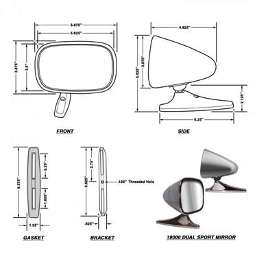 Mirror sport chrome pair - CIPA19000