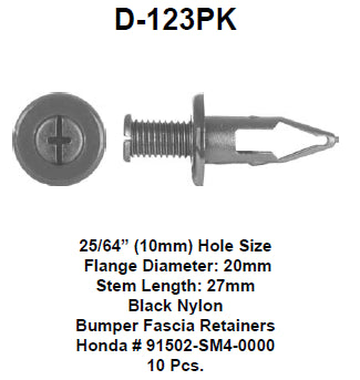 Push type retainer - D-123PK