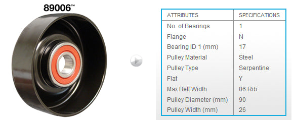 Idler pulley gm/chry/ford  - DAY89006