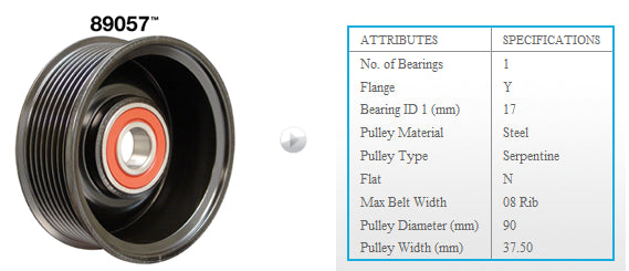 Idler pulley 7,3td 95- ( grooved) - DAY89057