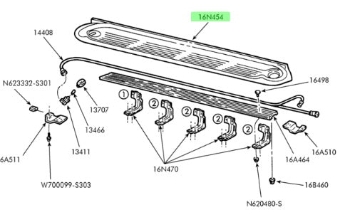 Running board Cover black RH Ford Excursion - FOYC3Z16N454AAA