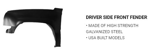 Front fender LH 03-07 Silverado Galvanized steele - GM1240305PP