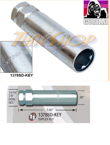 Lug Nut Key 6 spline Socket 13/16 small dia 0.91. key 7/8 - GO1378SD-KEYB