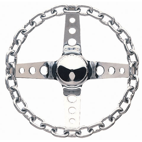 11" chrome chain steering wheel 4 spoke - GR740