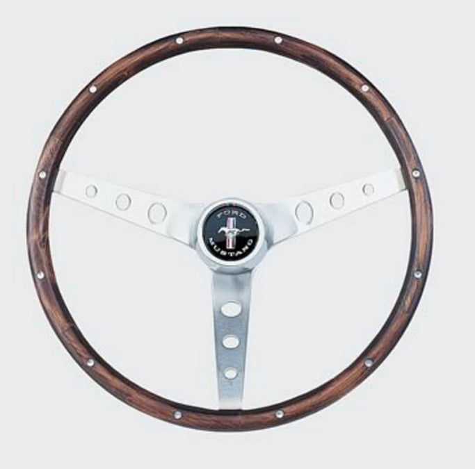 Grant steering wheel wood w/Mustang horse - GR966