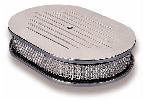 Air cleaner Oval Chrome, Alu with filter nto. - HOL120-141