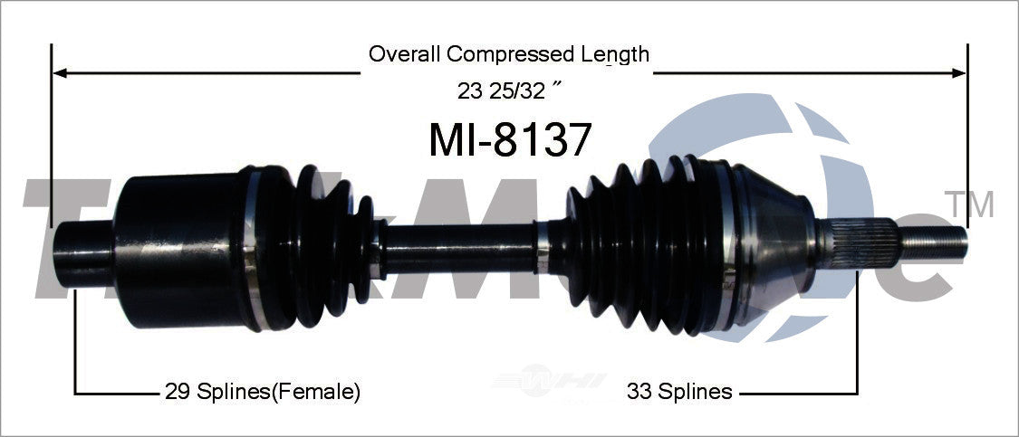 CV Drive axle Dodge Ram 1500 02-05 RH/LH - MI8137