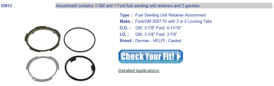 Seal kit fuel sender - MM55812