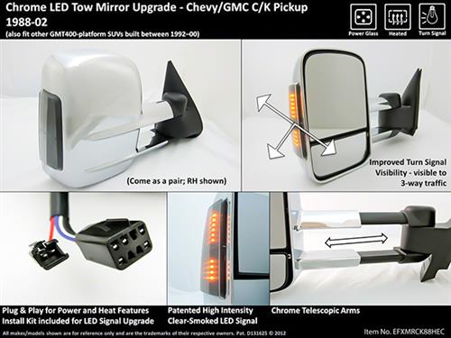 Mirror, Extendable, Power w/heat w/turnsignal Chro - MRCK88HEC