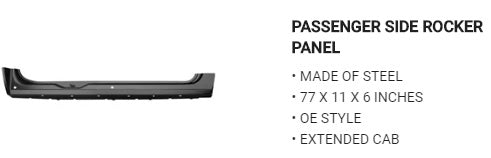 Rocker panel 07-13 Chevy Silverado Ext.cab RH - RRP3920